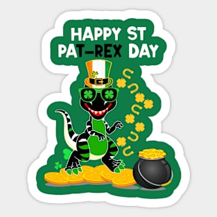 happy st pat rex day Dinosaur Sticker